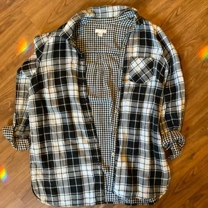 J Jill Plaid Button Down Top